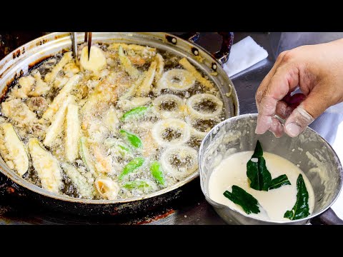 Travelers from all over Japan make a beeline for the old soba restaurant! Tempura and katsudon!