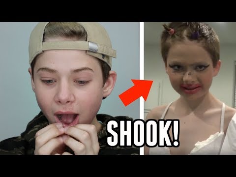 REACTING AND RECREATING MY FIRST MAKEUP TUTORIAL ! Jake Warden