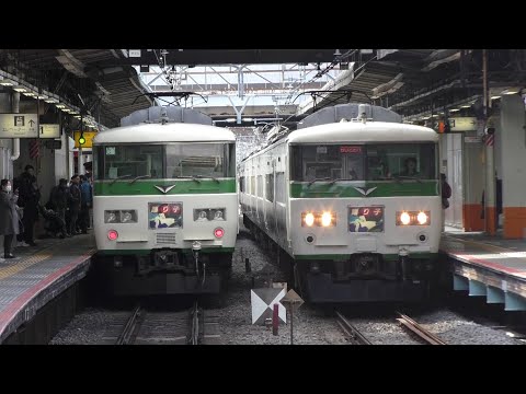 【東海道線】大船駅で並ぶ185系踊り子号　2020年1月撮影