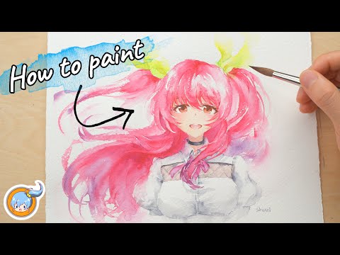 Watercolour painting without lineart | Stella Vermillion Portrait