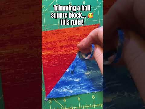 Trimming a half square triangle block