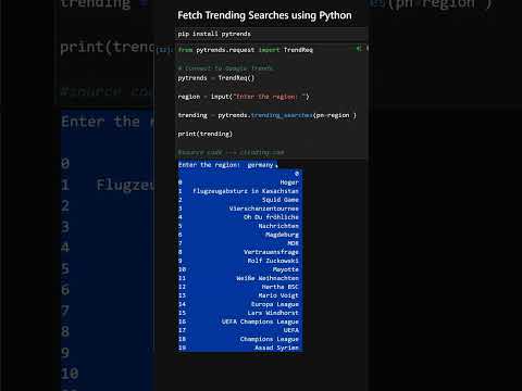 Fetch Trending Searches using Python