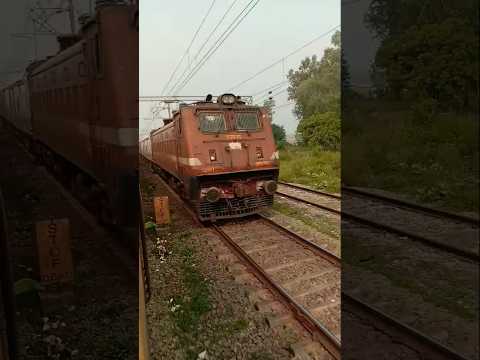 Wap4 सवारी गाड़ी को 95 km प्रति घंटे की रफ्तार से लेकर जाता हुआ। #uniquetrainengines #indianrailways