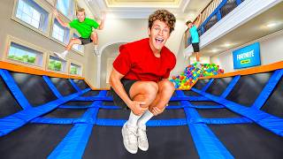 I Built a Trampoline Park in My House!