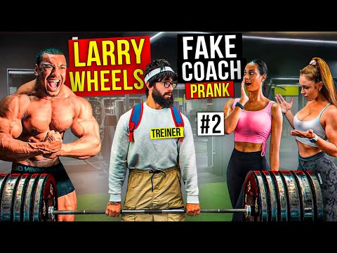 FAKE TRAINER PRANK with LARRY WHEELS | Elite Powerlifter Pretended to be a Beginner coah in Gym #2