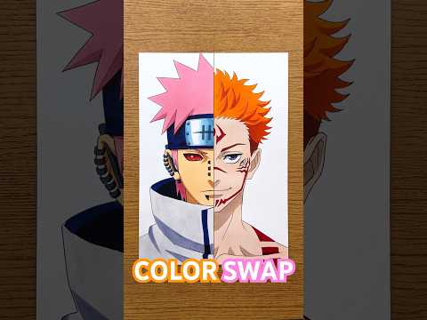 COLOR SWAP Pain | Sukuna イラストメイキング #pain #sukuna #naruto #jujutsukaisen #colorswap #nagato #yuji