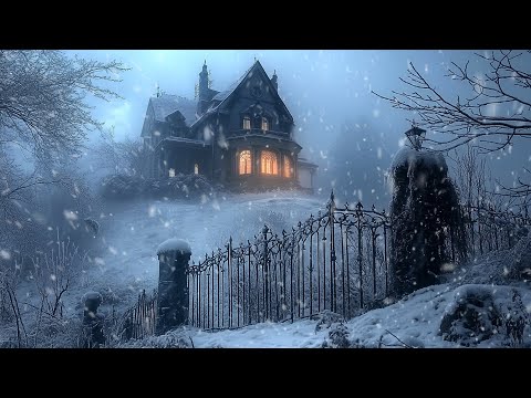 Wintry Blizzard Sounds for Sleeping at a Frozen Log Cabin| Blustery Snowstorm Gusts & Whistling Snow