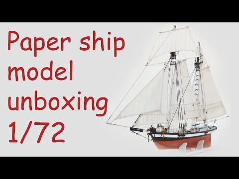 Paper ship model unboxing. Seahorse US Revenue Cutter 1815. оглядини паперової моделі 1/72