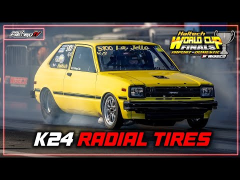 Starlet Motor Honda k24 Turbo con Gomas Radiales sin Wheelie bar en los 7 segundos - La Jello