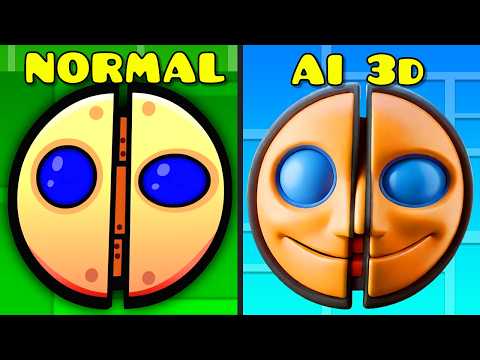 Normal Lobotomy Vs 3D Ai Version  Geometry Dash Funny