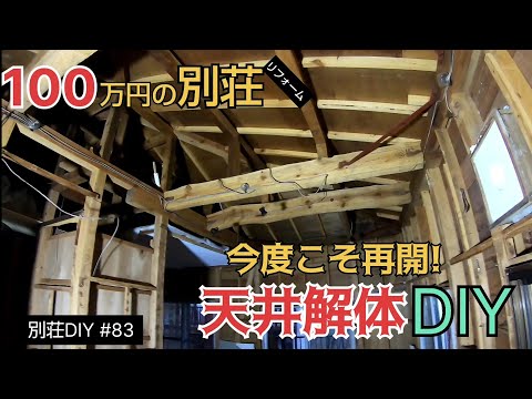 【別荘DIY #83】リビングの天井解体DIY！／貯めた小遣い100万円で築41年190坪土地付き別荘買った！