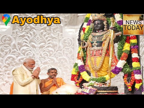 PM Narendra Modi performs the aarti of Ram Lalla idol at the Shri Ram Janmaboomi Temple