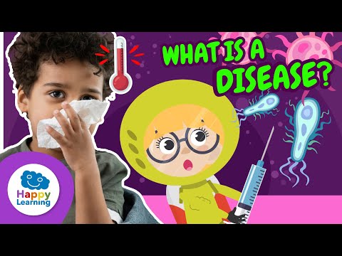 WHAT IS DISEASE?  Types of Illnesses Explained for Kids | @HappyLearningENG