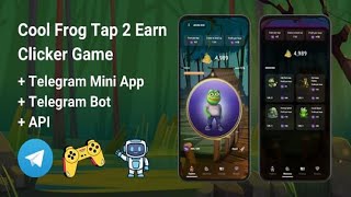 CoolFrog Tap2Earn Clicker Game With Telegram Mini App + API + Bot