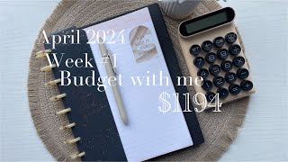 April 2024|Week #1| Budget with me| $1194 #monthlyexpenses #aprilbudget#cashenvelopes