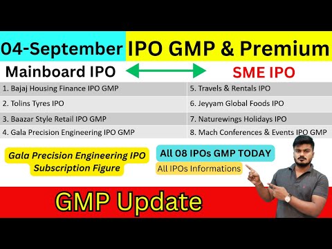 All IPO 08 GMP Today | Bajaj Housing Finance IPO | ECOS Mobility IPO | Gala Precision IPO Allotment