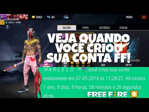 😱🔥COMO SABER A DATA QUE VOCÊ CRIOU SUA CONTA FREE FIRE (ATUALIZADO 2020!)