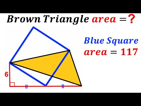 Can you find area of the Brown shaded Triangle? | (Square) | #math #maths | #geometry