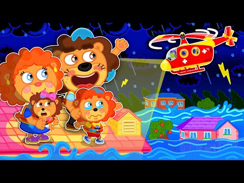 LionET | Heavy Rainstorm Flooded the House! Kids Safety Tips  | Cartoon for Kids