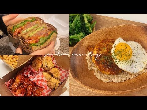 aesthetic cooking vlog 🥪🍳 what I eat in a week || healthy meal ideas, korean food, home cafe