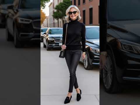 How To Wear Black#elegantstyle #timelessstyle #fashionover50 #allblackoutfit #classicfashion