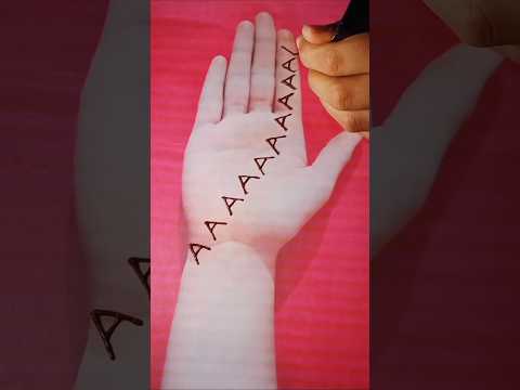 A letter Easy Simple Mehndi Design #mehndi #mehndidesign #youtubeshorts #shorts #viral