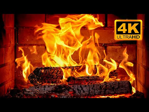 FIREPLACE 4K 🔥 Fireplace video with Burning Logs & Fire Sounds