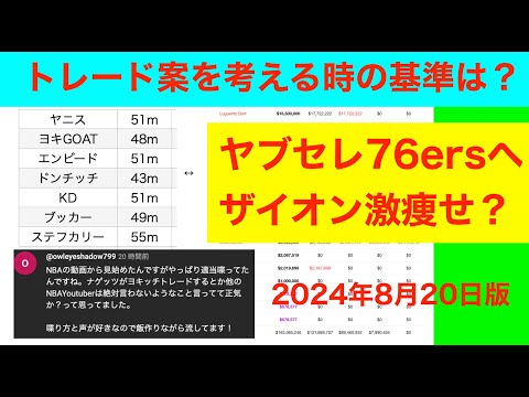 夏の風物詩「トレード案を考える時の基準は？」夏バテ中の正気　2024年8月20日版