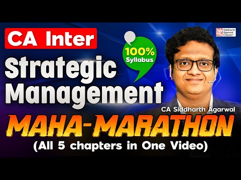 CA Inter Strategic Management SM Maha Marathon | All 5 Chapters | CA Siddharth Agarwal