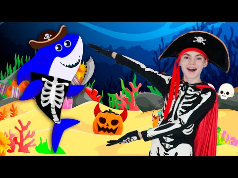 🎃Halloween Baby Shark Doo Doo Doo🦈 | Nick and Poli Halloween Kids Songs