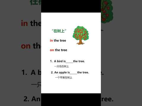 “在树上”到底是in the tree 还是 on the tree？ #英语 #英语口语