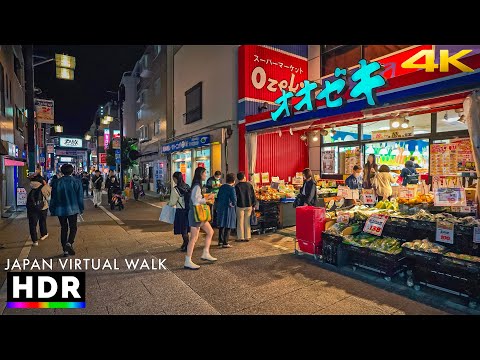 Japan - Tokyo Musashi-Koyama evening walk • 4K HDR