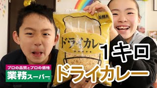 業務スーパーの「1Kgドライカレー」をたくさん食べる Rino＆Yuuma