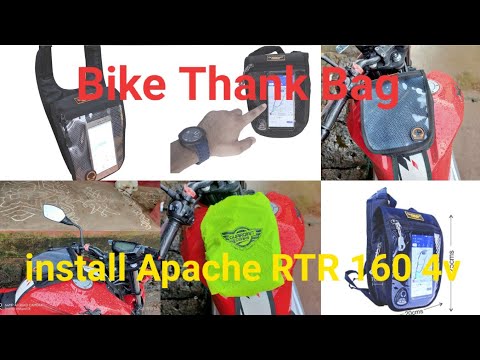 #biketankbang#tvsapache#apachertr160dv Apache RTR 160 4v Tank Bag install, GUARDIANGEARS Pouch