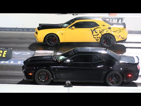 Dodge Demon vs Hellcat - muscle cars drag racing