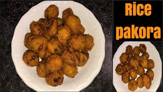 Rice pakora recipe/leftover rice pakora recipe/crispy rice pakora recipe