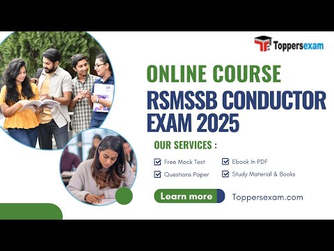 RSMSSB CONDUCTOR Free Mock Test, Syllabus 2025, Questions and Answers, Study Material & Books