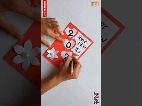 Happy new year card 2024 / New year card making #shorts #happynewyear