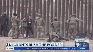 Altercation between migrants, National Guard caught on camera