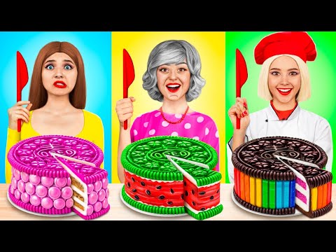 Me vs Grandma Cooking Challenge | Cake Decorating Challenge Best Situations by YUMMY JELLY