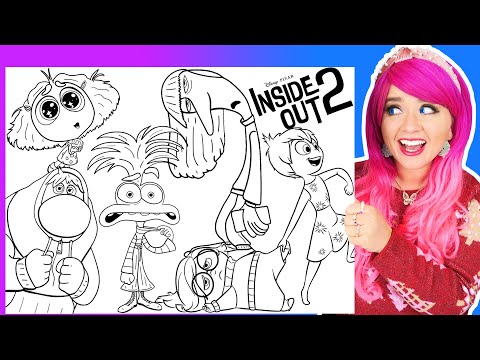 Coloring Inside Out 2 Characters Coloring Pages | Joy, Sadness, Envy, Anxiety, Embarrassment & Ennui