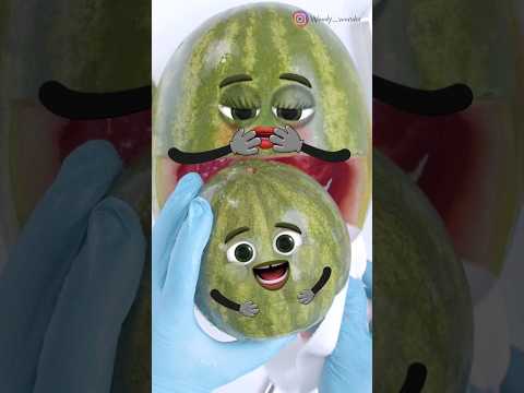 Melon C-Section - DEATH AT CHILDBIRTH😢 #fruitsurgery #animation #cute