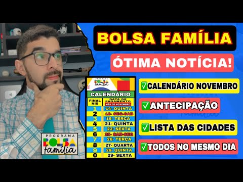 BOLSA FAMÍLIA: TODOS VÃO RECEBER NO MESMO DIA? SAIU A ANTECIPAÇÃO VEJA A LISTA DAS CIDADES AGORA!