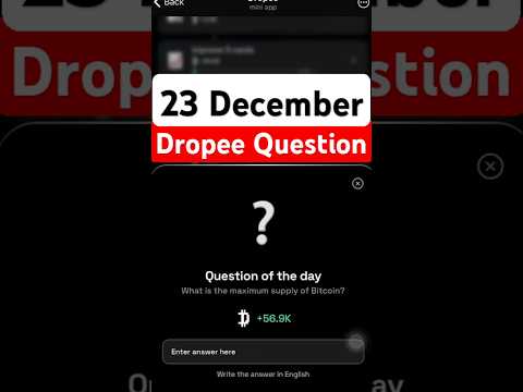 Dropee Question of the day Code 23 December|Dropped Question of the day Code|Question