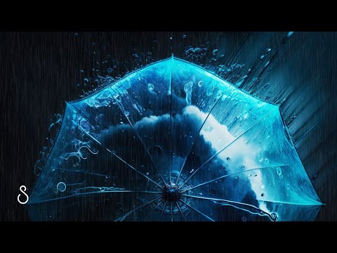 Rain Shower On A Plastic Umbrella ☔ Black Screen | 12 Hours | Sleep In Series