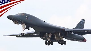 B-1B Lancer Supersonic Bombers Taxi & Takeoff in UK