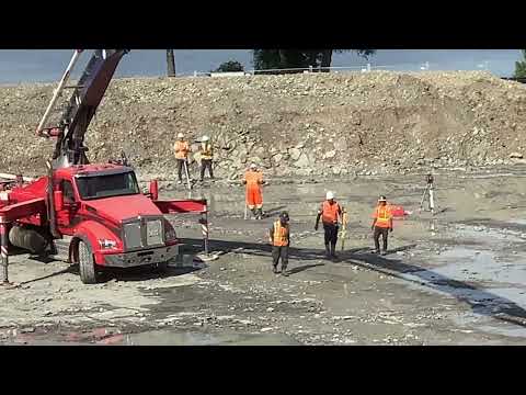 Survey crew at First Cement Pour