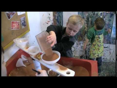 Sensory Play Funnel Stands Encourage Study of Natural Materials in Toddlers