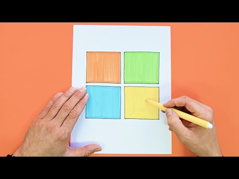 How to draw Microsoft Logo