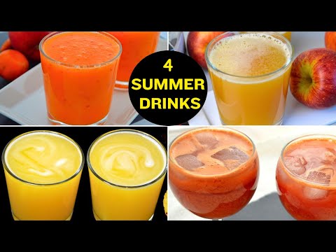 Easy Healthy Homemade Juice | 4 Summer Special Drinks | Juice recipes in Tamil | Shanu Samayal